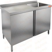  Стол нержавеющий с распашными дверцами и моечной ванной    НСЗ1М-16/6БП