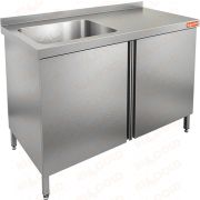  Стол производственный с распашными дверцами и моечной ванной    НСЗ1М-12/7БЛ