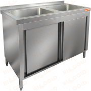  Стол нержавеющий закрытый купе с моечными ваннами    НСЗК2М-11/6Б