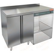  Стол закрытый под посудомоечную машину с полкой, с бортом    НБМСЗКП-12/5БП