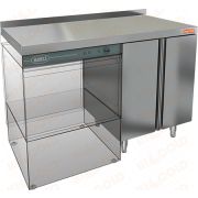  Стол закрытый под посудомоечную машину с полкой, с бортом    НБМСЗКП-12/5БЛ