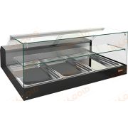 Настольная горизонтальная холодильная витрина с полкой HICOLD VRS 3 GN S