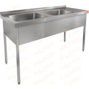 Ванна моечная цельнотянутая двухсекционная мойки слева HICOLD НСО2М-15/6БЛ