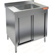 Стол нержавеющий закрытый купе с моечной ванной HICOLD НСЗК1М-8/6Б