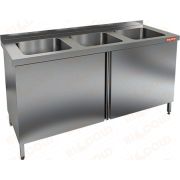 Стол производственный с распашными дверцами и моечной ванной HICOLD НСЗ3М-16/7Б