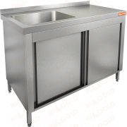 Стол нержавеющий закрытый купе с моечной ванной HICOLD НСЗК1М-12/6БЛ