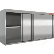 Полка нержавеющая настенная с дверцами купе HICOLD НПК-15/3