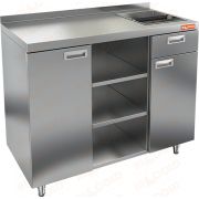 Стол для кофемашин с отверстием и бортом HICOLD НБМКМО-12/7Б