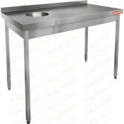Стол нержавеющий пристенный с бортом для сбора отходов HICOLD НДСО-15/6БЛ