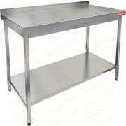 Стол производственный пристенный с бортом и полкой HICOLD НСО-12/6БП