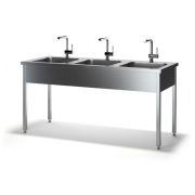 Ванна моечная трехсекционная ВМСЦ-П 3/400 глубина 250мм, цельнотянутая