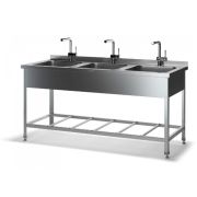 Ванна моечная трехсекционная ВМСЦ-Н 3/500 глубина 300мм, цельнотянутая