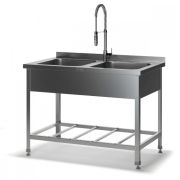 Ванна моечная двухсекционная ВМСЦ 2/500 глубина 300мм, цельнотянутая