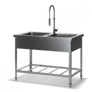 Ванна моечная двухсекционная ВМРЦ 2/500 глубина 300мм, цельнотянутая